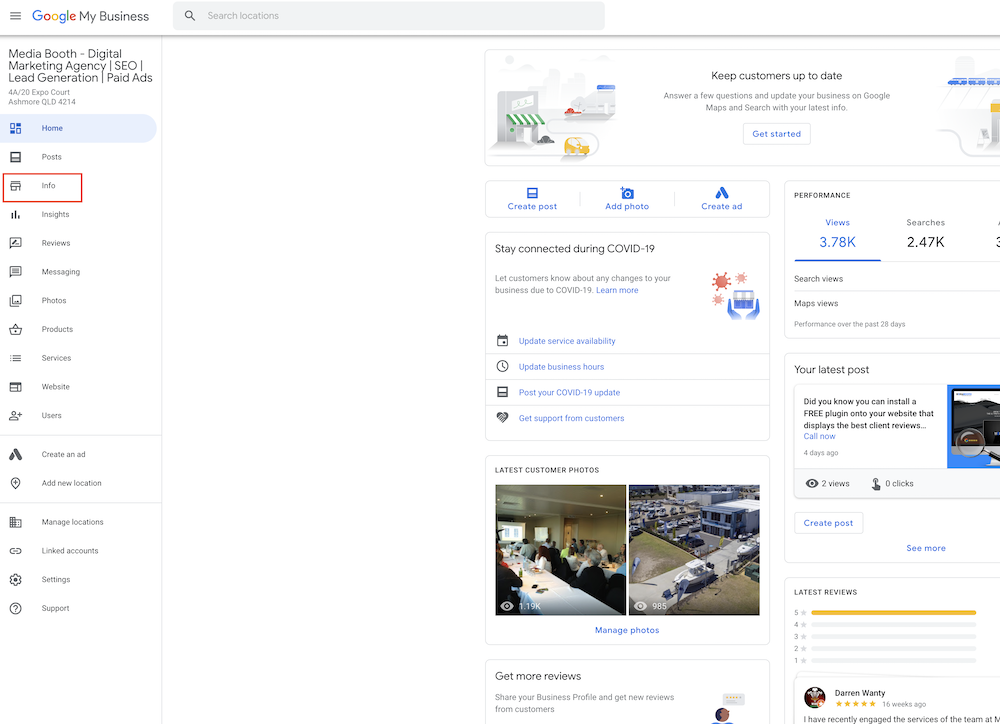 Step 2 - Google My Business Desktop